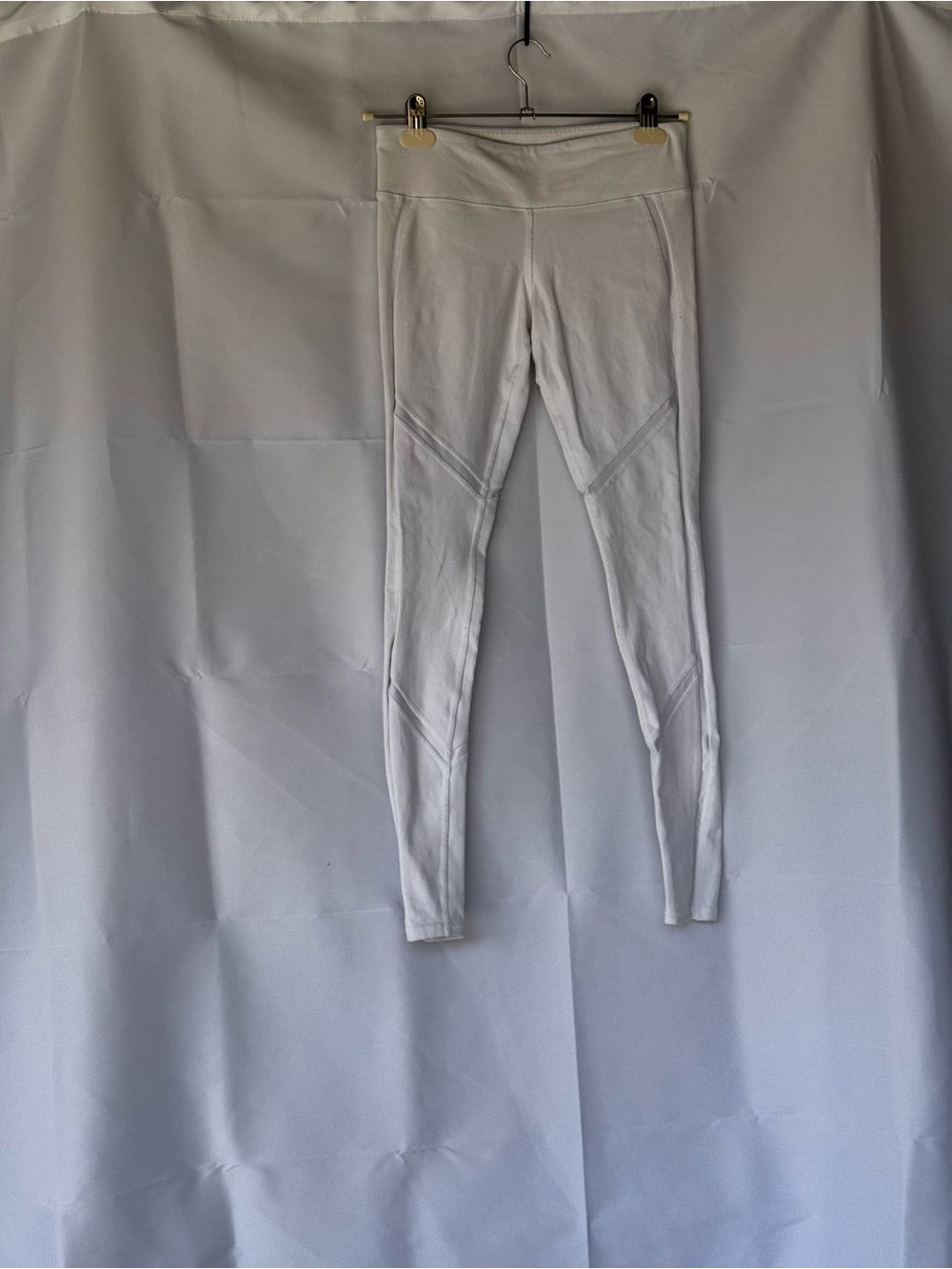 ALO Yoga White Seam-Detail High-Waist Leggings